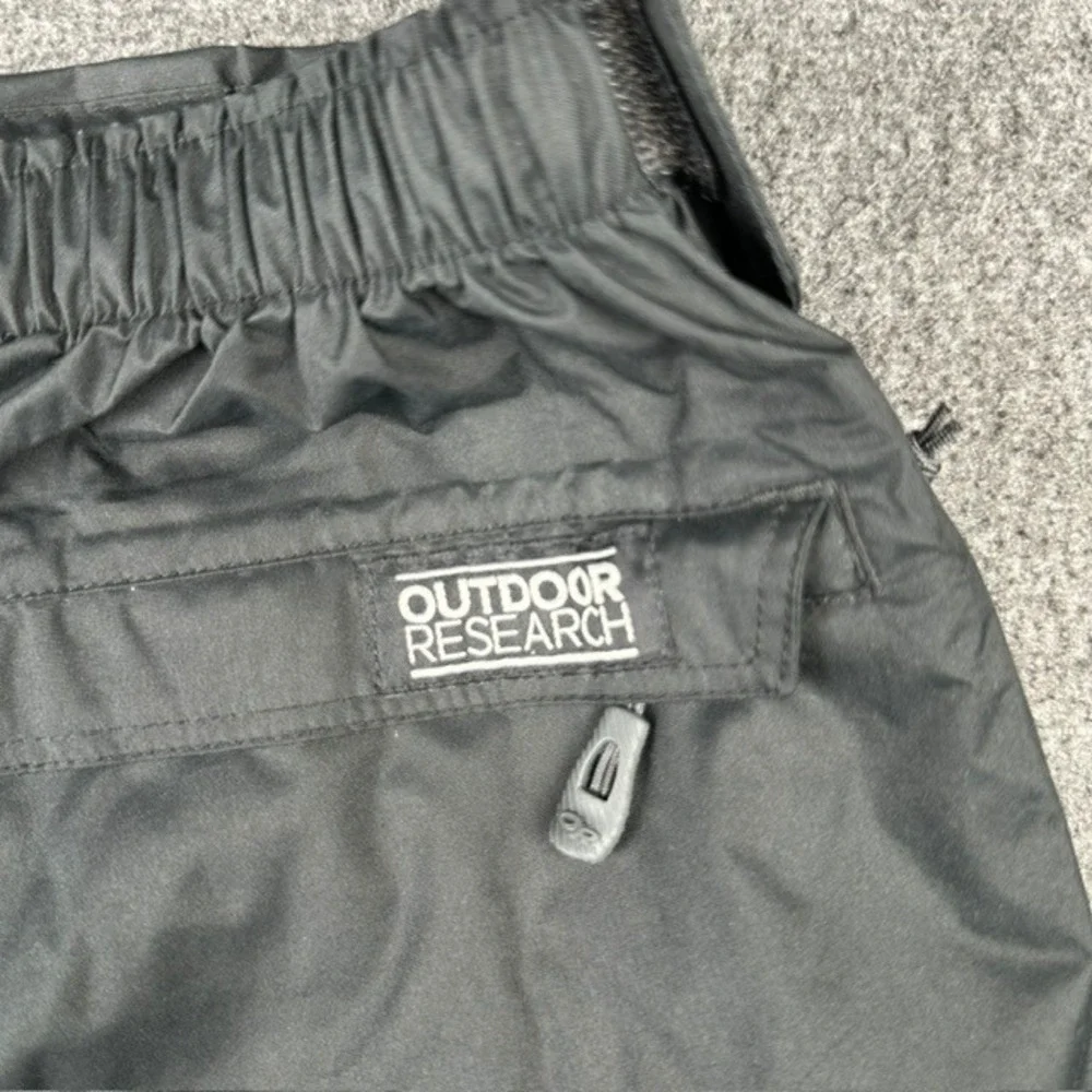 Outdoor Research Rampart Pants Mens Large Black Rain Shell Full Side Zip Hiking